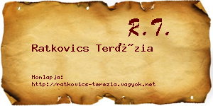 Ratkovics Terézia névjegykártya